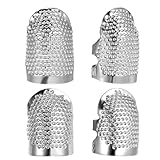 Mabor 4 Stück Metall Fingerhut Nähen, Fingerschutz Stricken Fingerhut 17mm...
