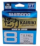 Line Kairiki 8, 300 m, 0,10 mm, 6,5 kg, Stahlgrau, grau
