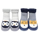 Adorel Baby Hüttenschuhe Antirutsch Gefüttert ABS Socken Stoppersocken 2 Paar...