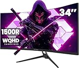 CRUA 34 Zoll UltraWide Curved Gaming Monitor, WQHD 3440x1440, 165Hz, 1ms VRB,...