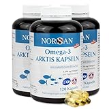 NORSAN Premium Omega 3 Arktis Dorschöl Kapseln 3x120 Kapseln / 1.500mg Omega-3...