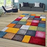 TT Home Wohnzimmer Teppich Bunt Kurzflor Wohnzimmerteppich Meliert 3D Optik...