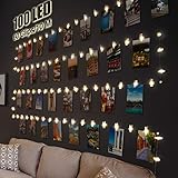 Litogo LED Fotoclips Lichterkette für Zimmer Deko, 10M 100LED Lichterkette mit...