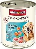 animonda GranCarno Hunde Nassfutter mit Lachs + Spinat (6 x 800 g),...