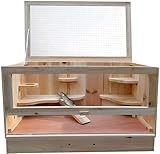 Melko Kleintierkäfig mit klappbarem Deckel, für kleine Nagetiere, 60 x 35 x 30...