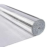 VOUNOT Isolierfolie Dämmfolie 10m x 122cm x 3mm, Doppelte Alu-Luftpolsterfolie...