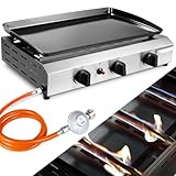 Gas Plancha Grillplatte, Kompakt Tischgasgrill, Gasgrill Edelstahl, Keramische...
