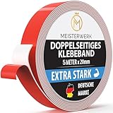 MEISTERWERK Doppelseitiges Klebeband ohne Bohren - [EXTRA STARK] - Universelles...