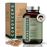 AUSZEICHNUNG* 2023 – Cordyceps Kapseln hochdosiert VEGAN – [180]Stk. mit [40]% bioaktive Polysaccharide – [1400]mg CS-4 Extrakt [10:1] pro Tagesdosis – Ohne Zusätze – Laborgeprüft – MADE in DE