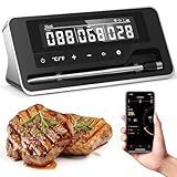 Pakinui Fleischthermometer Kabellos,Bluetooth Grillthermometer mit App, IP67...
