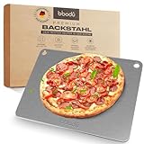 BIBODU® Backstahl für Backofen | 40 x 30cm - Stärke 6 mm | Pizzastahl für...
