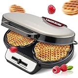 Clatronic Waffeleisen mit 2 antihaftbeschichteten Backflächen | Waffeleisen...