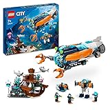 LEGO City Forscher-U-Boot Spielzeug, Unterwasser-Set mit Drohne, Mech,...