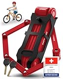 CAPRIBIKE Kinder-Faltschloss für Fahrrad – Hochwertiges Fahrradschloss...