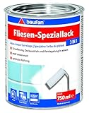 Baufan Fliesen-Speziallack 3 in 1 weiß seidenmatt - Fliesenlack Badezimmer,...