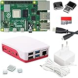 Raspberry Pi 4 4GB Starter-Set | 64GB SD Karte | USB-C Netzteil | Gehäuse | 4K...