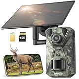 DEATTI 4G LTE Wildkamera mit Handyübertragung APP, 2.7K Solar Wildkamera mit...