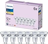 Philips LED Classic GU10 Lampen 6-er Pack (50 W), Reflektor LED Spots mit...