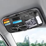 Linkstyle Sonnenblende Organizer, Leder Auto Sun Visor Organizer, Brillenhalter...