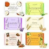 Feste Seife Stück Duschseife, 6x100g Naturseife Handgemachte Seife Fest...