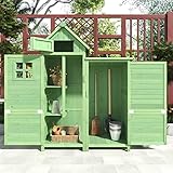 Gegtuon Gerätehaus mit Satteldach, Geräteschuppen Gartenhaus Gartenschrank aus...