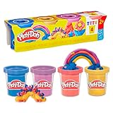 Play-Doh 4er-Pack Schimmerglanzknete – kreatives Knet-Set mit glitzernder...