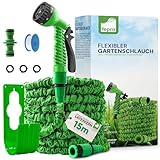 Fepro® Flexibler Gartenschlauch mit 7 Funktion max.15m basic, Wasserschlauch...