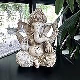 Pevfeciy Ganesha Figur Groß Buddha Statue H-30 cm,Zen Garten Dekoration...