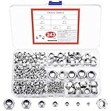243 Stück Selbstsichernde Muttern Set, Edelstahl Sechskantmuttern,...