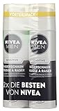 NIVEA Men, 2er Pack Rasierschaum für Männer, 2 x 200 ml Spender, Sensitive, 0%...