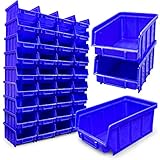 HMH 40x Stapelboxen Blau Größe 2 Werkstatt Garage Sichtlagerboxen 175x103x76mm...