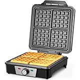 Reemix Waffeleisen für 4 belgische Waffeln, 1200 W Waffel Elektrisch mit...