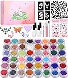 546 Glitzer Tattoo Set Kinder,48 Farben,250 Schablonen,238...