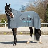 SUNRIDE Kühldecke für Pferde (Cool Down) 3-teilig - mit Halsteil und Tuch -...
