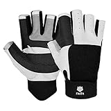 FitsT4 Segelhandschuhe 3/4 Finger und Griff für Rudern, Yacht, Segelsport,...