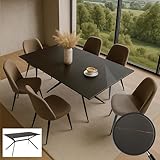 Esszimmertisch HWC-O58, Esstisch Sinterstein Metall, Marmor-Optik 160cm -...