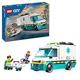 LEGO City Rettungswagen - Spielzeug mit 2 Minifiguren (Skateboarder und Fahrer)...
