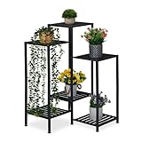 Relaxdays Blumenregal aus Metall, 6 Ablagen für Blumen- & Pflanzentöpfe,...