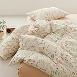 Covebett Bettwäsche Baumwolle 135x200 Rosa Blümchen Bunt Blumen Klein Geblümt...