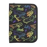 Idena 22078 - Federmappe mit Reißverschluss, Design Skateboard, gefülltes...