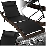 tectake® Sonnenliege, 6-Fach verstellbare Rückenlehne, Gartenliege wetterfest,...