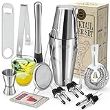 16pcs Cocktail Shaker, Coktailmixset, Cocktail Set Mit Einem Doppelten Jigger,...