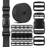 Lammcou Schnallen Gurtband Set, Doppelt verstellbare Kunststoff Steckschnalle...