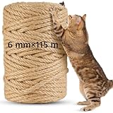 115m Sisalseil für Kratzbaum 6MM, Natur Sisal Seil für Katzen, Kratzseil,...