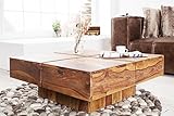 riess-ambiente.de Design Massivholz Couchtisch Bolt 70cm Sheesham Stone Finish...