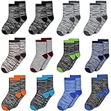 Jungen Socken Kinder Baumwolle Socken，12 paar Sportsocken für 1-14 Jahre...