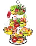 PouHenier.jh Obst Obstkorb Etagere 5 Etagen, Obstetageren Obstschale Metall matt...