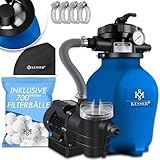 KESSER® Sandfilteranlage Sandfilter + 700g Filterbälle ersetzen 25kg...