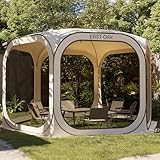 EAST OAK Pop Up Zelt, Pavillon 3,4×3,4m, Partyzelt 8-10 Personen, Gazebo...