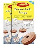 Aeroxon Zedernholz Mottenschutz – 2x8 Mottenschutz Ringe gegen Kleidermotten,...